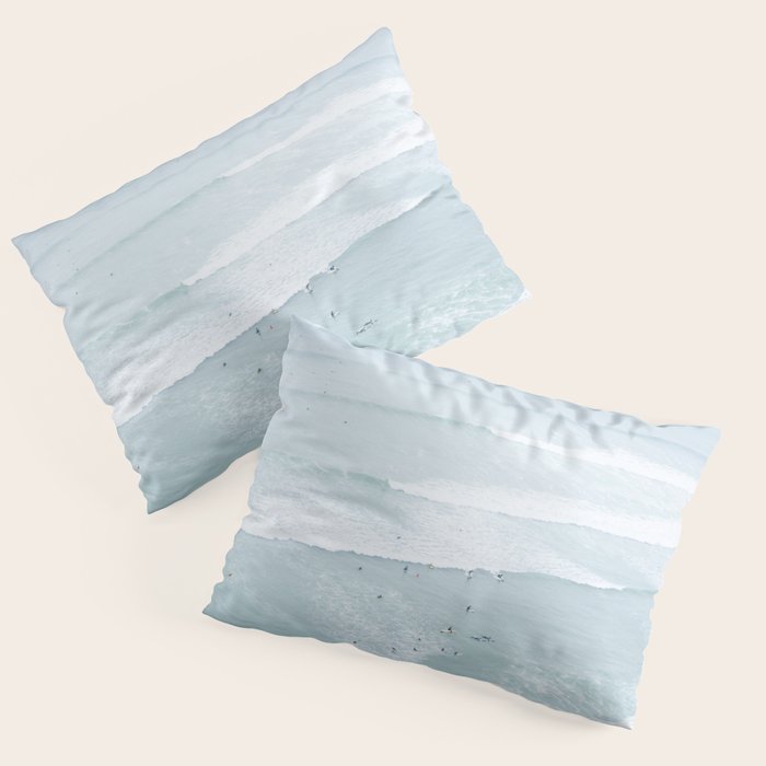 Tiny Surfers from the Sky, Lima, Peru Pillow Sham Gallery Image 1