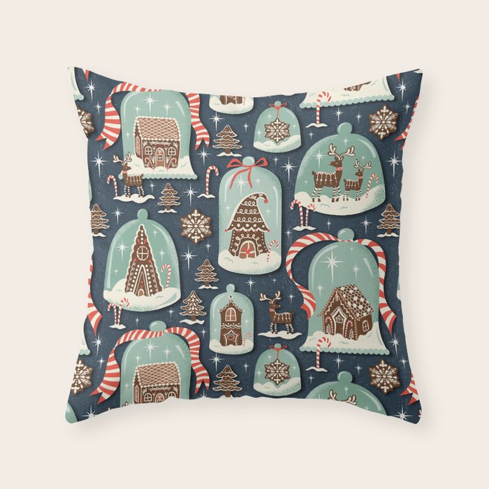 Gingerbread Village Throw Pillow Gallery Image 1