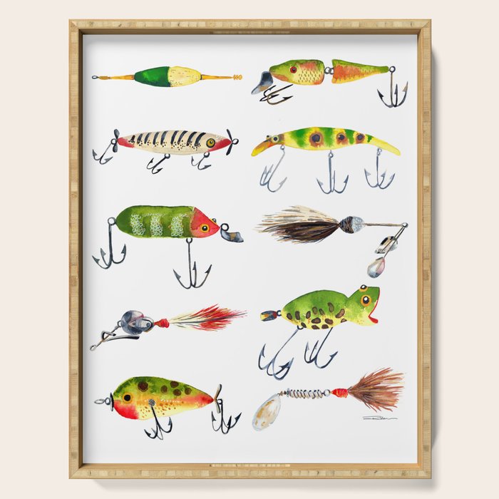 Vintage Fishing Lures Serving Tray – Society6