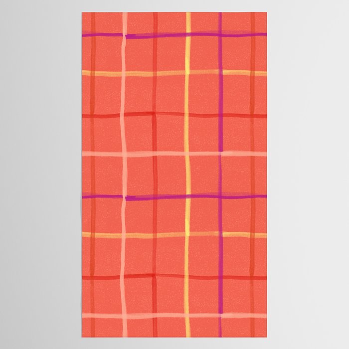 Abstract Tennis Net Pattern in Rosey Red Tablecloth Gallery Image 2