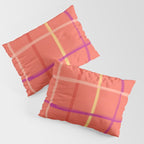 Abstract Tennis Net Pattern in Rosey Red Pillow Sham Gallery Image 3