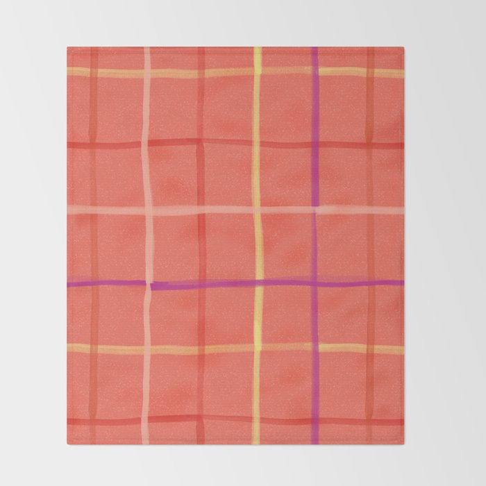 Abstract Tennis Net Pattern in Rosey Red Throw Blanket Gallery Image 2