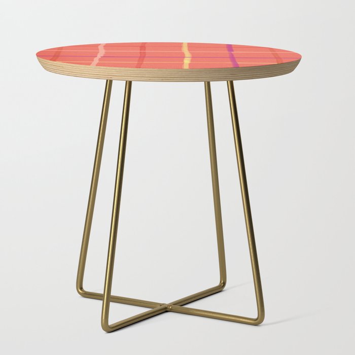 Abstract Tennis Net Pattern in Rosey Red Side Table Gallery Image 1