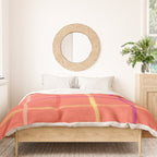 Abstract Tennis Net Pattern in Rosey Red Duvet Cover Gallery Image 3