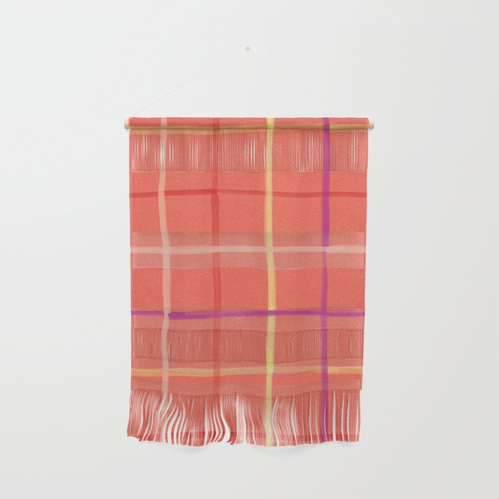 Abstract Tennis Net Pattern in Rosey Red Wall Hanging Gallery Image 1