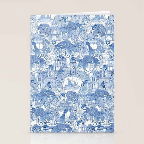 chinoiserie toile blue Stationery Card Gallery Image 1