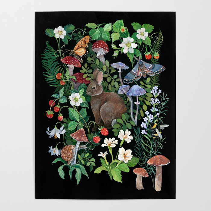 Rabbit and Strawberry Garden Poster Gallery Image 4