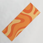 Retro Modern Liquid Swirl Abstract Pattern Square in Orange Tangerine and Yellow Tones Yoga Mat Gallery Image 1