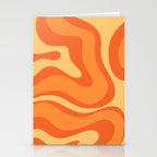 Retro Modern Liquid Swirl Abstract Pattern Square in Orange Tangerine and Yellow Tones Stationery Card Gallery Image 2