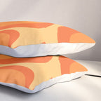 Retro Modern Liquid Swirl Abstract Pattern Square in Orange Tangerine and Yellow Tones Pillow Sham Gallery Image 3