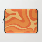 Retro Modern Liquid Swirl Abstract Pattern Square in Orange Tangerine and Yellow Tones Laptop Sleeve Gallery Image 1