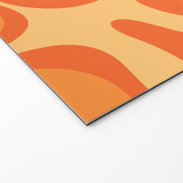 Retro Modern Liquid Swirl Abstract Pattern Square in Orange Tangerine and Yellow Tones Welcome Mat Gallery Image 2