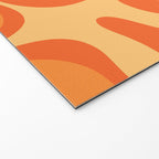 Retro Modern Liquid Swirl Abstract Pattern Square in Orange Tangerine and Yellow Tones Welcome Mat Gallery Image 2