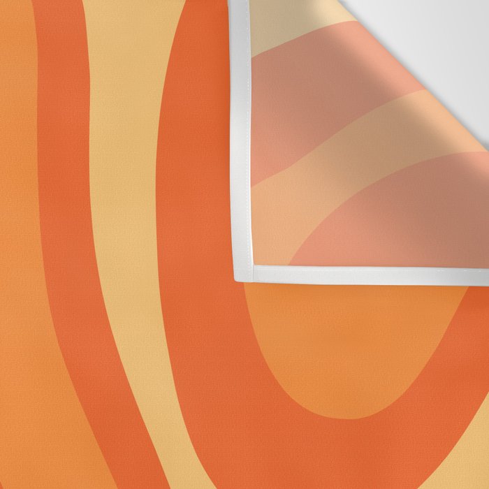 Retro Modern Liquid Swirl Abstract Pattern Square in Orange Tangerine and Yellow Tones Wall Tapestry Gallery Image 3