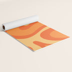 Retro Modern Liquid Swirl Abstract Pattern Square in Orange Tangerine and Yellow Tones Yoga Mat Gallery Image 2