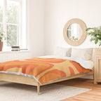 Retro Modern Liquid Swirl Abstract Pattern Square in Orange Tangerine and Yellow Tones Duvet Cover Gallery Image 2
