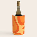 Retro Modern Liquid Swirl Abstract Pattern Square in Orange Tangerine and Yellow Tones Wine Chiller Gallery Image 3