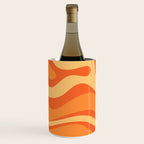Retro Modern Liquid Swirl Abstract Pattern Square in Orange Tangerine and Yellow Tones Wine Chiller Gallery Image 2