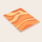 Retro Modern Liquid Swirl Abstract Pattern Square in Orange Tangerine and Yellow Tones Notebook Gallery Image 3