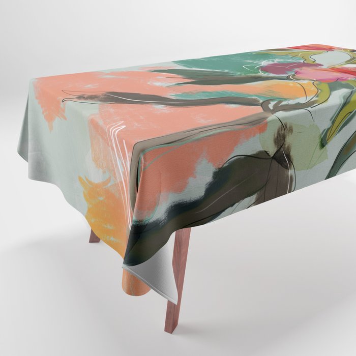 peonies abstract floral Tablecloth Gallery Image 1