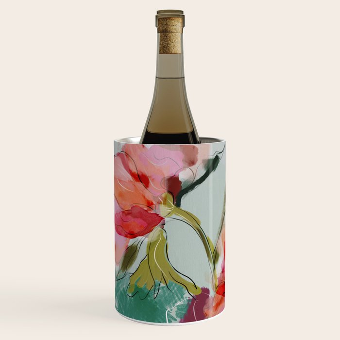 peonies abstract floral Wine Chiller Gallery Image 2
