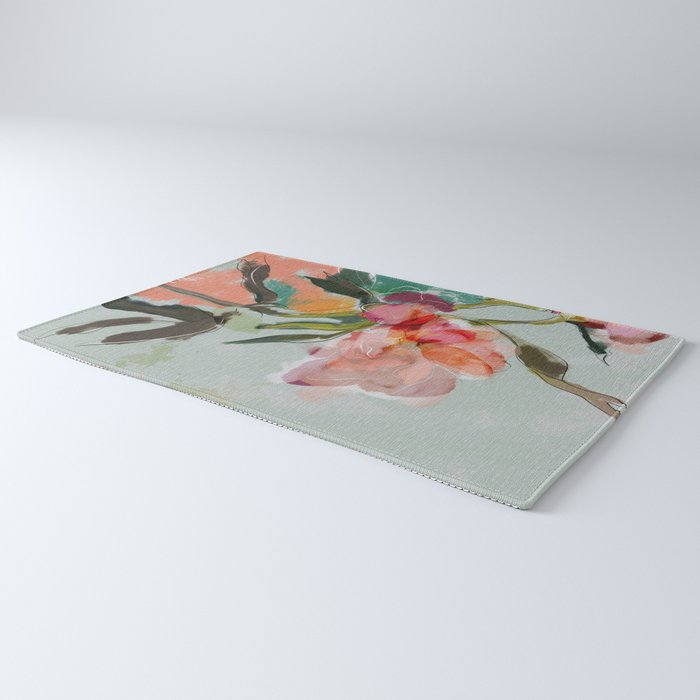 peonies abstract floral Rug Gallery Image 3