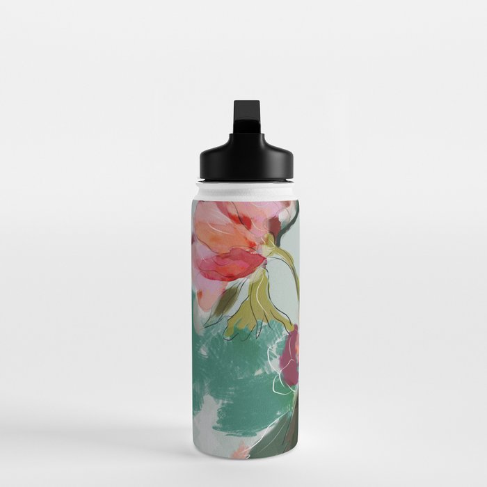 peonies abstract floral Water Bottle Gallery Image 3