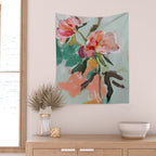 peonies abstract floral Wall Tapestry Gallery Image 2