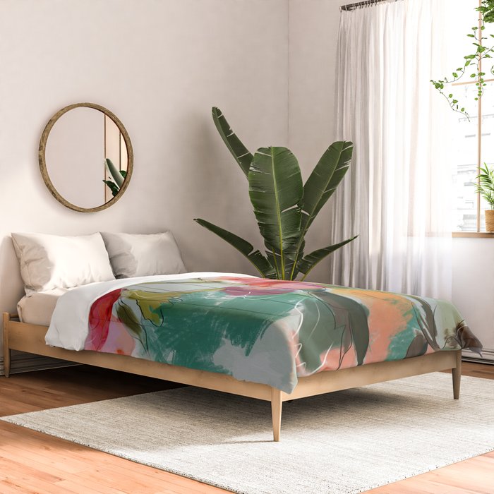 peonies abstract floral Comforter Gallery Image 2