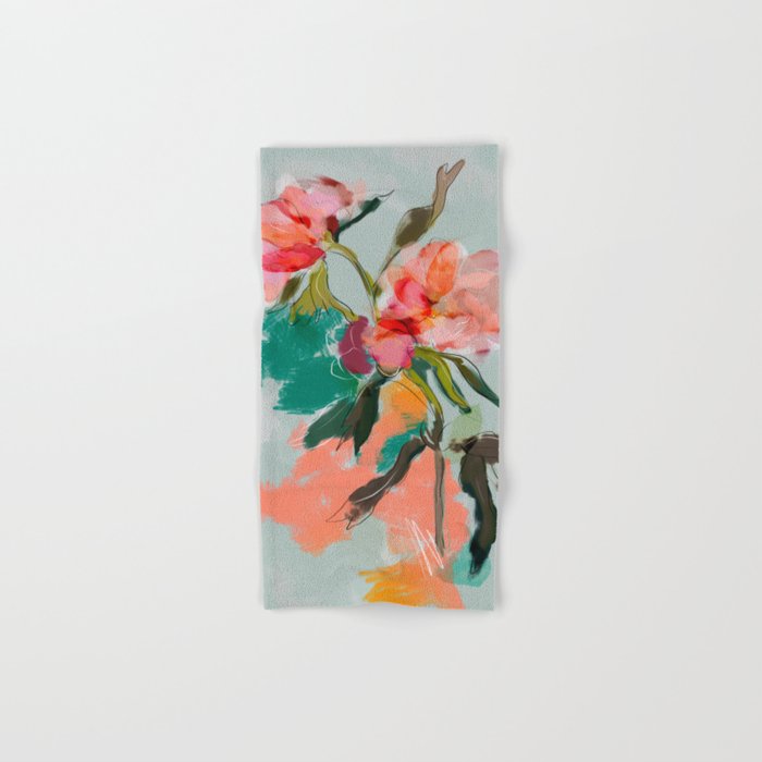 peonies abstract floral Bath Towel Gallery Image 1