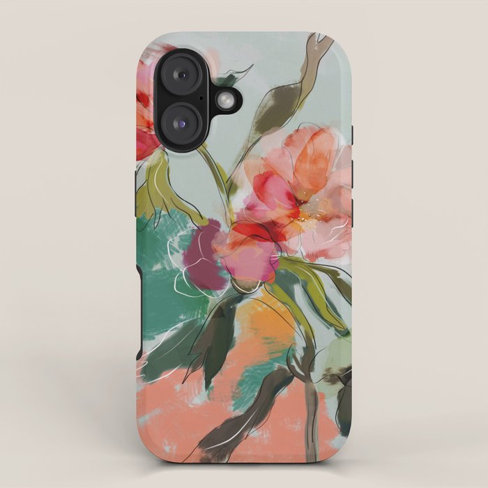 peonies abstract floral iPhone Case Gallery Image 1