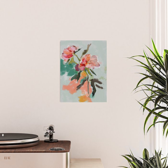 peonies abstract floral Poster Gallery Image 2