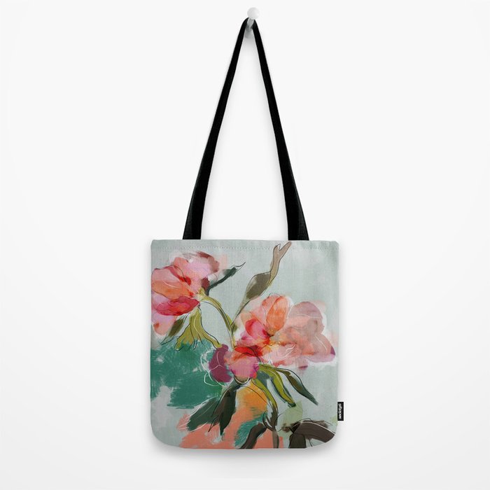 peonies abstract floral Tote Bag Gallery Image 2