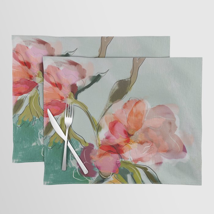 peonies abstract floral Placemat Gallery Image 1