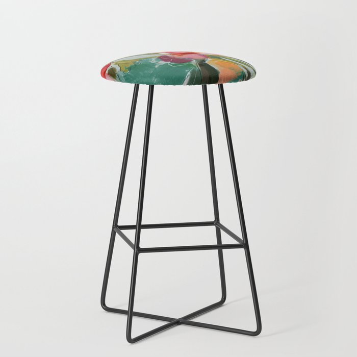 peonies abstract floral Stool Gallery Image 1