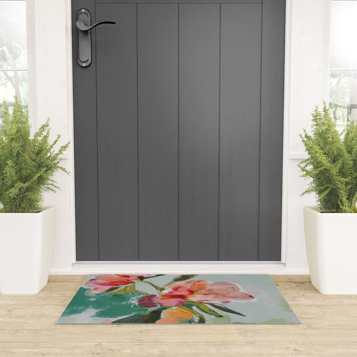 peonies abstract floral Welcome Mat Gallery Image 3