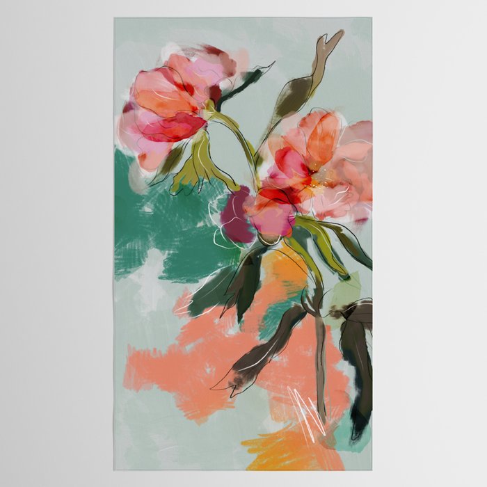 peonies abstract floral Tablecloth Gallery Image 2