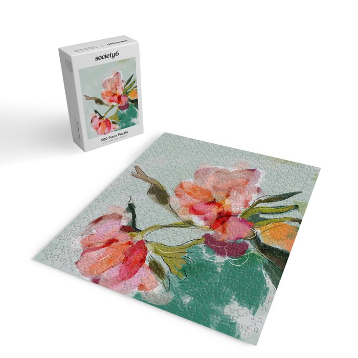peonies abstract floral Jigsaw Puzzle Gallery Image 2
