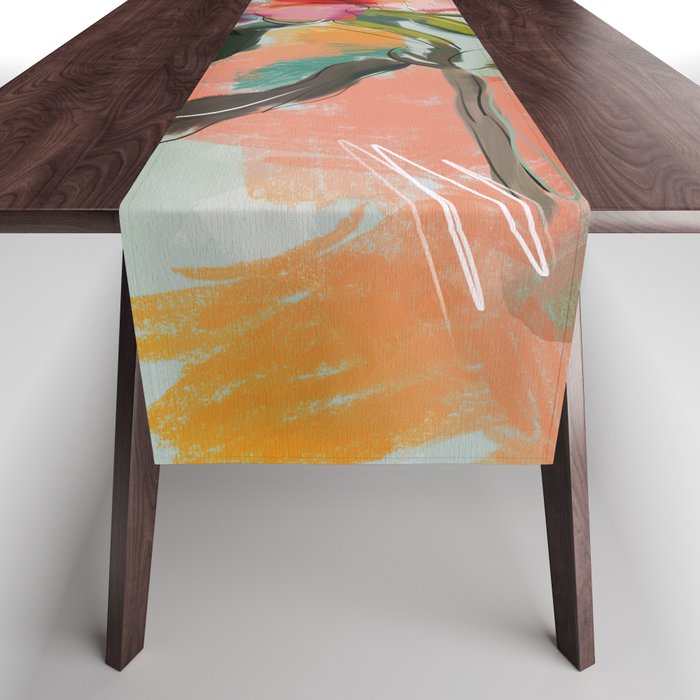 peonies abstract floral Table Runner Gallery Image 1