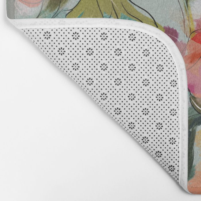 peonies abstract floral Bath Mat Gallery Image 2