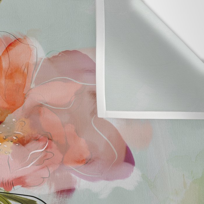 peonies abstract floral Wall Tapestry Gallery Image 3