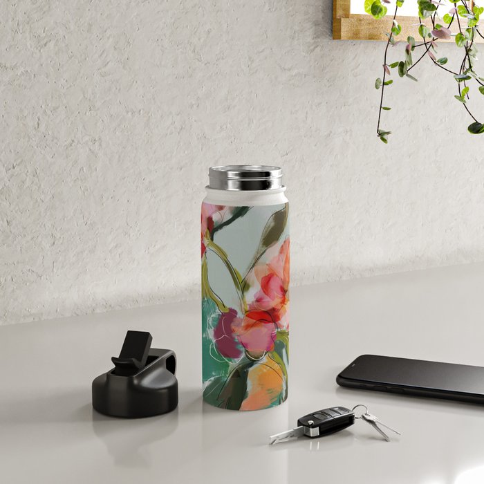 peonies abstract floral Water Bottle Gallery Image 5