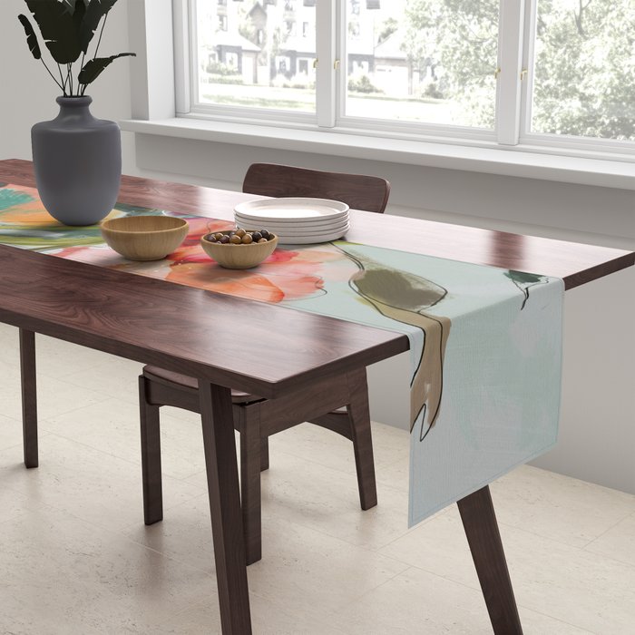 peonies abstract floral Table Runner Gallery Image 2