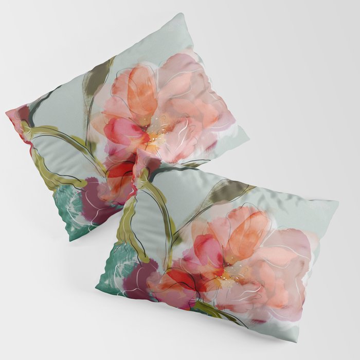 peonies abstract floral Pillow Sham Gallery Image 3