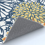 Butterfly and Floral Prints, Navy Blue, Orange, Yellow Rug Gallery Image 4