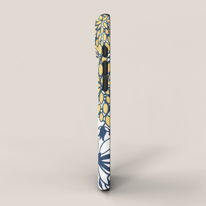 Butterfly and Floral Prints, Navy Blue, Orange, Yellow iPhone Case Gallery Image 2