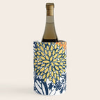 Butterfly and Floral Prints, Navy Blue, Orange, Yellow Wine Chiller Gallery Image 3