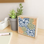 Butterfly and Floral Prints, Navy Blue, Orange, Yellow Mini Art Print Gallery Image 2