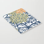 Butterfly and Floral Prints, Navy Blue, Orange, Yellow Notebook Gallery Image 2