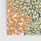 Butterfly and Floral Prints, Navy Blue, Orange, Yellow Poster Gallery Image 3